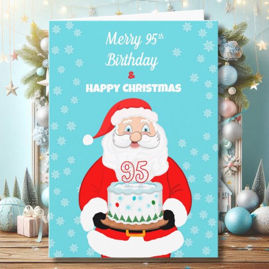 Gelukkige verjaardag en prettig Kerstmis 95 jaar Kaart