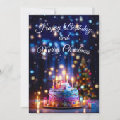 Gelukkige Verjaardag en Vrolijk Kerstfeest Feestdagenkaart (Voorkant)