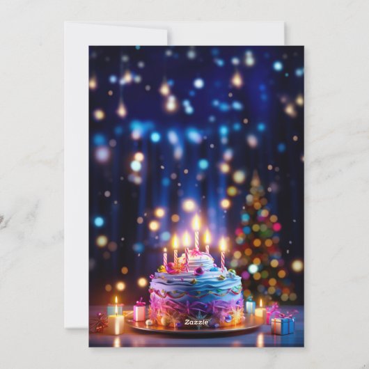 Gelukkige Verjaardag en Vrolijk Kerstfeest Feestdagenkaart (Achterkant)