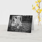 Gelukkige Verjaardag, Engel, Wenskaart, voor Kaart (Gele Bloem)