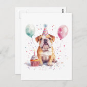 Gelukkige verjaardag Engelse Bulldog Briefkaart (Voorkant / Achterkant)
