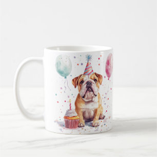 Gelukkige verjaardag Engelse Bulldog Koffiemok