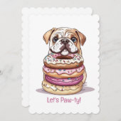 Gelukkige verjaardag Engelse Bulldogs Kaart (Voorkant / Achterkant)