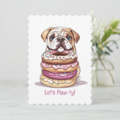 Gelukkige verjaardag Engelse Bulldogs Kaart (Staand voorkant)