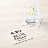 Gelukkige verjaardag Engelse Bulldogs Kartonnen Onderzetters (Insitu)