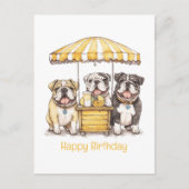 Gelukkige verjaardag Engelse Bulldogs Limonadestan Briefkaart (Voorkant)