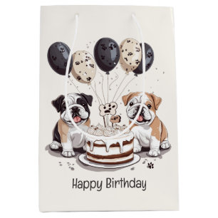 Gelukkige verjaardag Engelse Bulldogs Medium Cadeauzakje