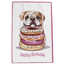 Gelukkige verjaardag Engelse Bulldogs Medium Cadeauzakje