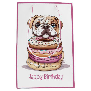 Gelukkige verjaardag Engelse Bulldogs Medium Cadeauzakje