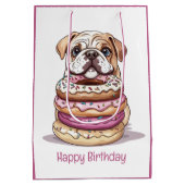 Gelukkige verjaardag Engelse Bulldogs Medium Cadeauzakje (Achterkant)