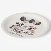 Gelukkige verjaardag Engelse Bulldogs Papieren Bordje (Gekanteld)