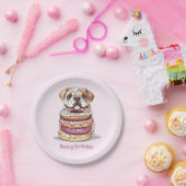 Gelukkige verjaardag Engelse Bulldogs Papieren Bordje (Feest)