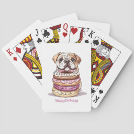 Gelukkige verjaardag Engelse Bulldogs Pokerkaarten