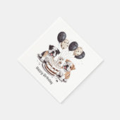 Gelukkige verjaardag Engelse Bulldogs Servet (Hoek)