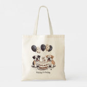 Gelukkige verjaardag Engelse Bulldogs Tote Bag (Achterkant)