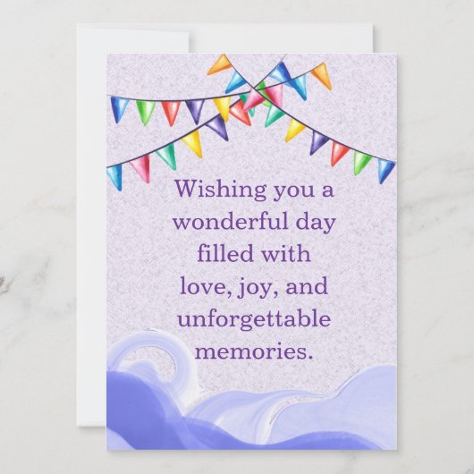 Gelukkige verjaardag! Enkele kaart (Achterkant)