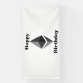 Gelukkige verjaardag Ethereum Icon 4x8 Vinyl Banne Spandoek (Verticaal)