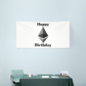 Gelukkige verjaardag Ethereum Icon 4x8 Vinyl Banne Spandoek (Beurs)