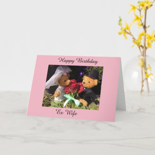 Gelukkige verjaardag ex vrouw kaart (Gele Bloem)