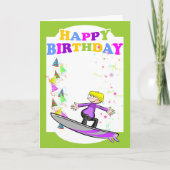 Gelukkige verjaardag, extreme surfer kaart (Voorkant)