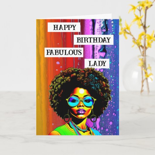 Gelukkige verjaardag Fabulous Lady Kaart (Gele Bloem)