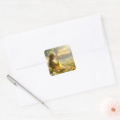 Gelukkige Verjaardag Fairy Fantasy Magic Vierkante Sticker (Envelop)