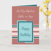 Gelukkige Verjaardag fantastische schoonzus roze Kaart (Gele Bloem)