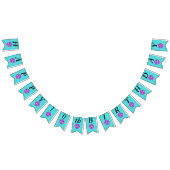 Gelukkige Verjaardag Fantasy Paarse Maan Gele Ster Vlaggetjes (Alle)