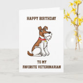 ** GELUKKIGE VERJAARDAG ** FAVORIET ** DIERENARTS  KAART (Gele Bloem)