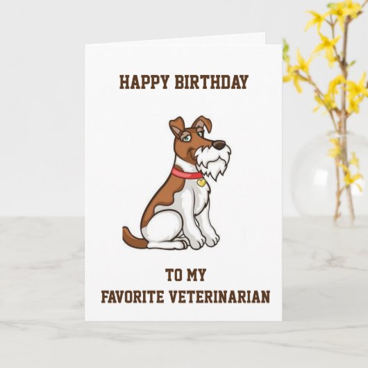 ** GELUKKIGE VERJAARDAG ** FAVORIET ** DIERENARTS  KAART (Gele Bloem)