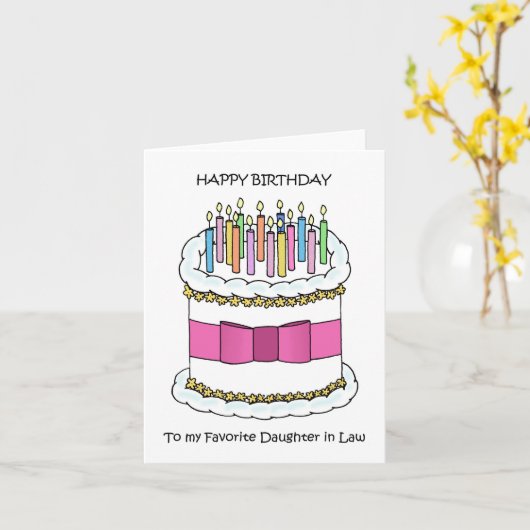 Gelukkige verjaardag favoriete dochter in de wet kaart (Gele Bloem)