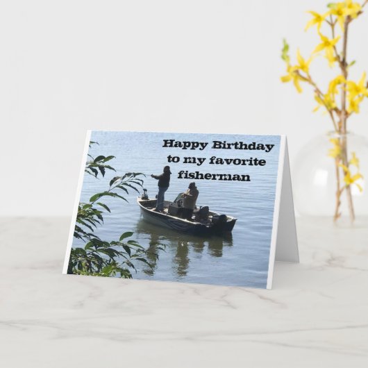 GELUKKIGE VERJAARDAG *FAVORIETE VISMAN* KAART (Gele Bloem)