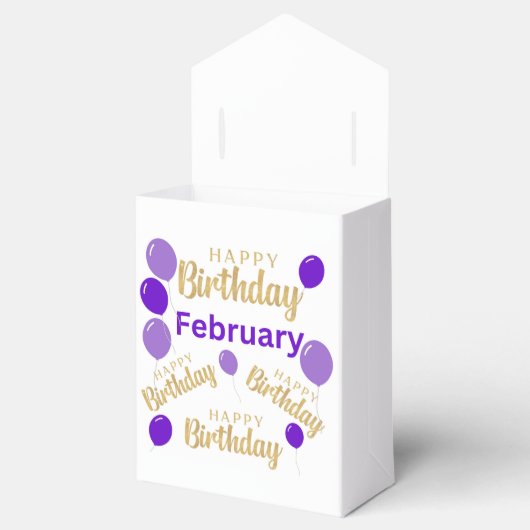 Gelukkige verjaardag februari verjaardagen Favor B Bedankdoosjes (Geopend)