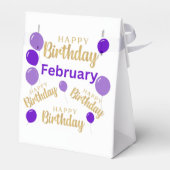 Gelukkige verjaardag februari verjaardagen Favor B Bedankdoosjes (Achterkant)