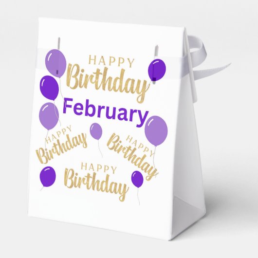 Gelukkige verjaardag februari verjaardagen Favor B Bedankdoosjes (Achterkant)