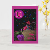 Gelukkige Verjaardag feeënfee 11 elfde 11e elevent Kaart (Gele Bloem)