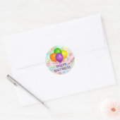 Gelukkige verjaardag, feest op... ronde sticker (Envelop)