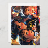 Gelukkige verjaardag feestdagenkaart (Voorkant / Achterkant)