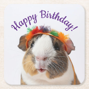 Gelukkige Verjaardag - Feestdier cavia #2 Kartonnen Onderzetters