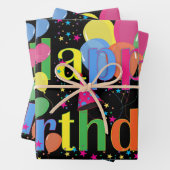 Gelukkige Verjaardag, feestelijke groeten, Inpakpapier Vel (In situ)