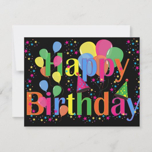 Gelukkige verjaardag, feestelijke verjaardag kaart (Voorkant)