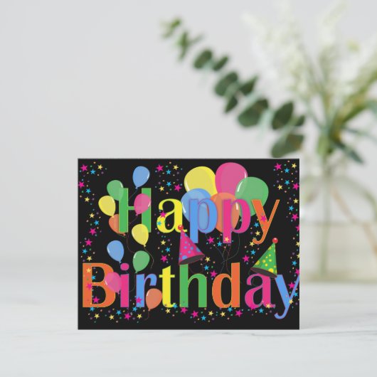 Gelukkige verjaardag, feestelijke verjaardag kaart (Staand voorkant)