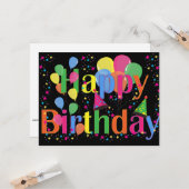 Gelukkige verjaardag, feestelijke verjaardag kaart (Voorkant / Achterkant in situ)