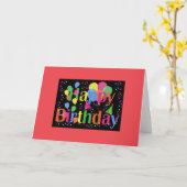 Gelukkige verjaardag, feestelijke verjaardag kaart (Gele Bloem)