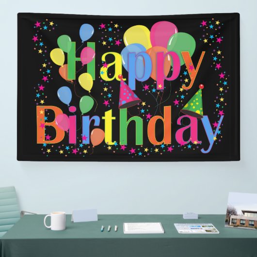 Gelukkige verjaardag, feestelijke verjaardag spandoek (Beurs)