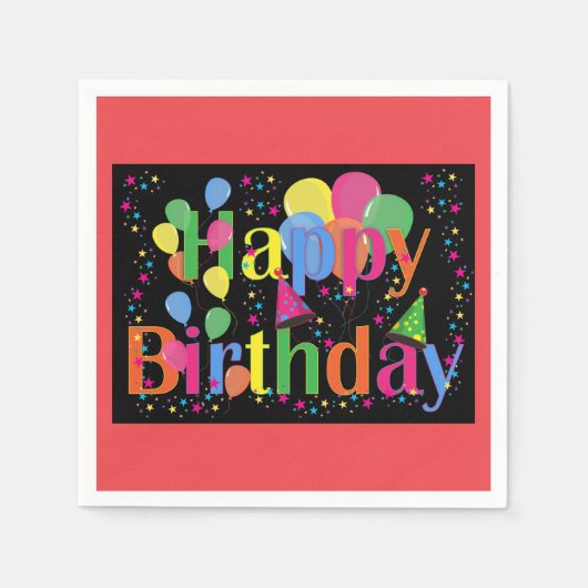 Gelukkige verjaardag, feestelijke verjaardagsvieri servet (Voorkant)