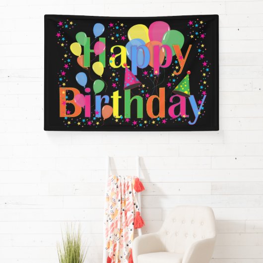 Gelukkige verjaardag, feestelijke verjaardagsvieri spandoek (Insitu)