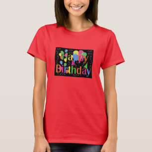 Gelukkige verjaardag, feestelijke verjaardagsvieri t-shirt