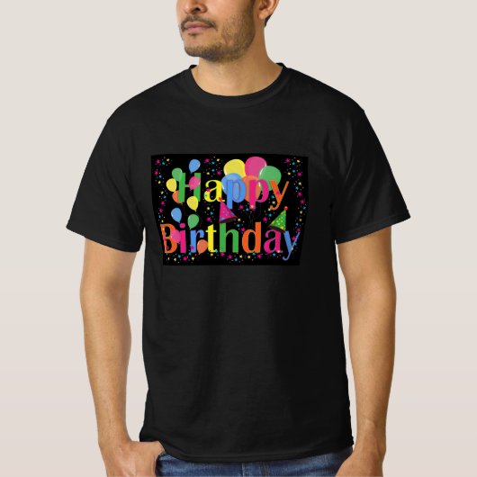 Gelukkige verjaardag, feestelijke verjaardagsvieri t-shirt (Voorkant)