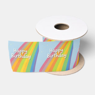 Gelukkige verjaardag Felicitatie & Kleurrijke Rege Satijnen Lint
